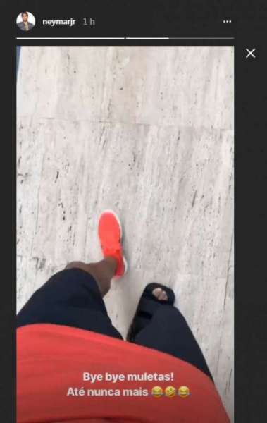 Neymar compartilhou vídeo caminhando sem o auxílio de muletas - Reprodução Instagram