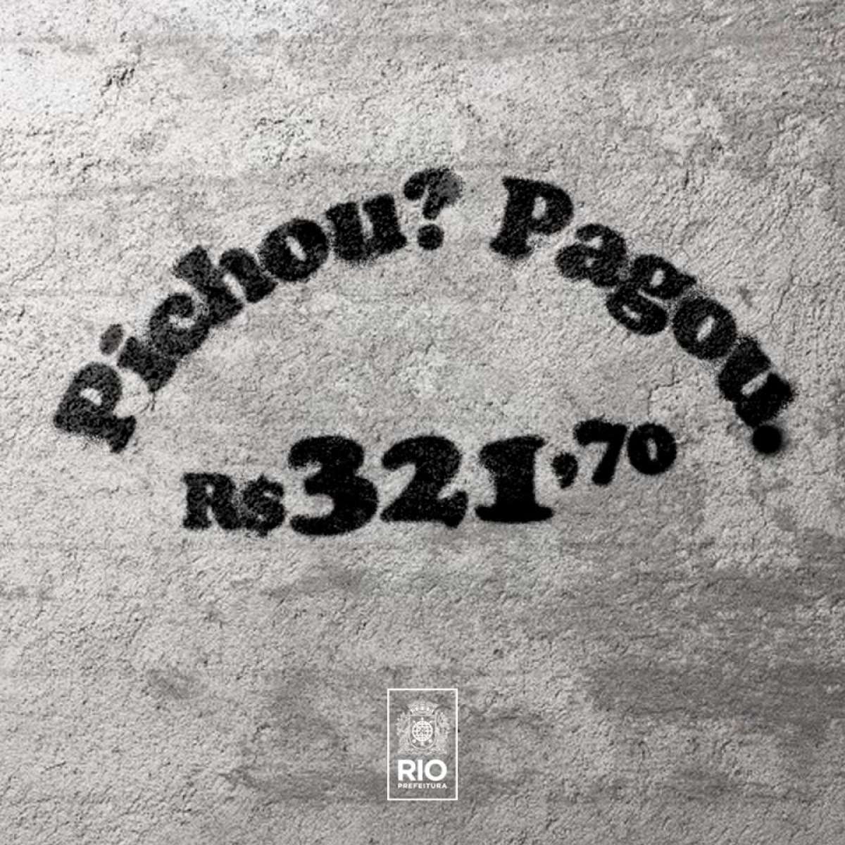 Prefeitura lança campanha contra a pichação sando logotipo parecido com o do grupo detido no Arpoador