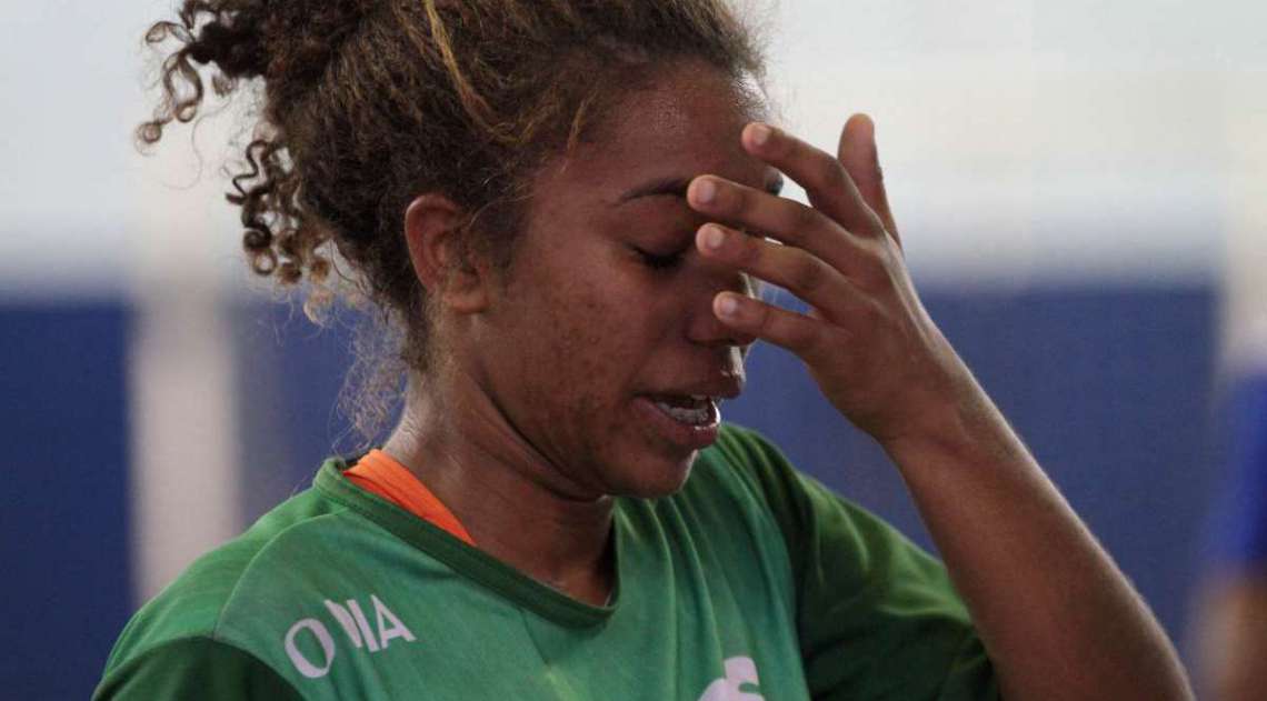 28/04/2018 - Caderno Baixada. Jogos da Baixada. Final Handbol feminino Duque de Caxias e Mag�. Equipe de Mag� foi a vencedora.Foto: Fernanda Dias / Ag�ncia O Dia.