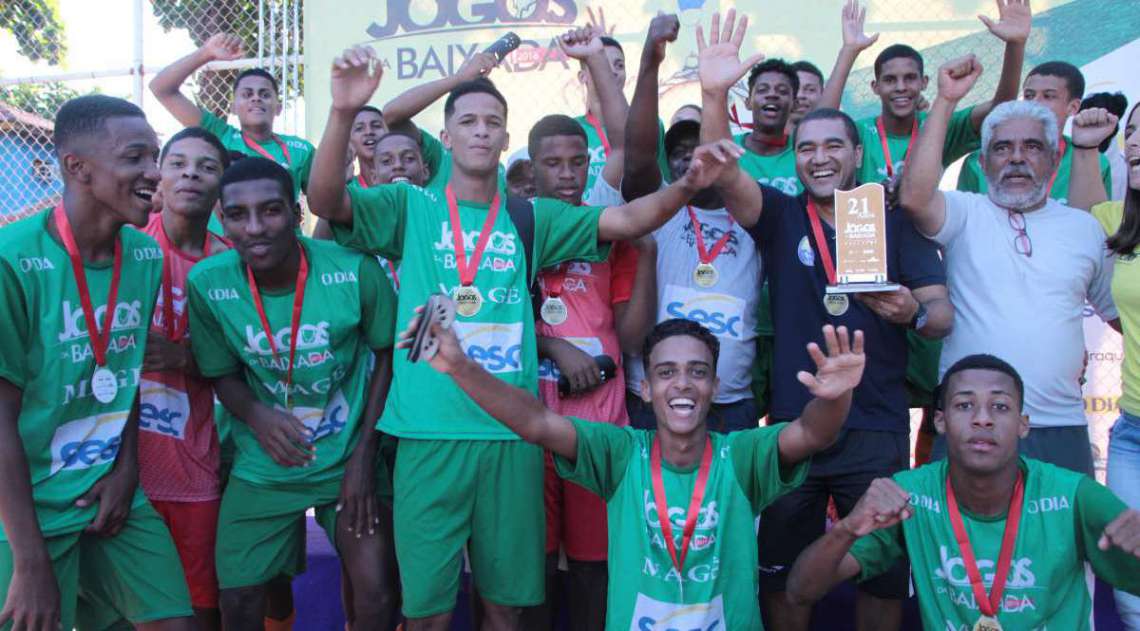 29/04/2018 - Caderno Baixada. Jogos da Baixada. Final Futebol de campo masculino. Mag� e Guapimirim. Mag� foi a equipe vencedora.Foto: Fernanda Dias / Ag�ncia O Dia.