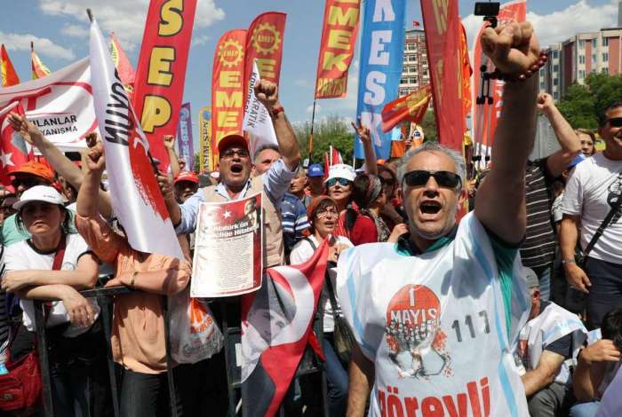 Manifesta��o em Ancara, capital da Turquia