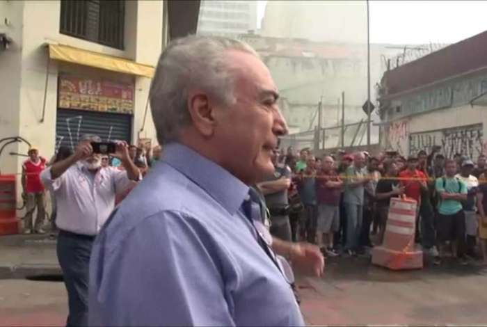 Michel Temer visita o local do prédio que desabou após incêndio no Largo do Paissandu, no Centro de São Paulo 