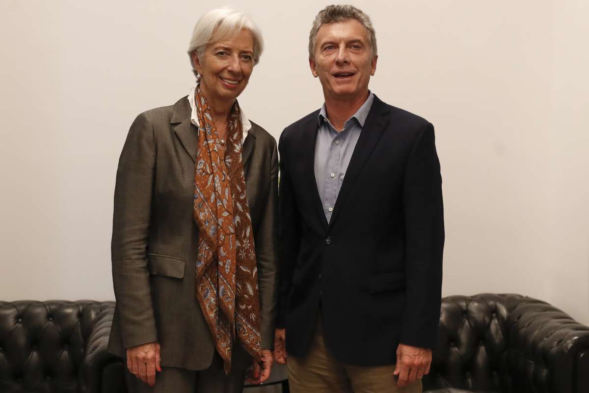 A diretora-gerente do FMI, Christine Lagarde, e o presidente argentino, Mauricio Macri, em Buenos Aires - AFP photo/ Pool/ Davis Fernandez
