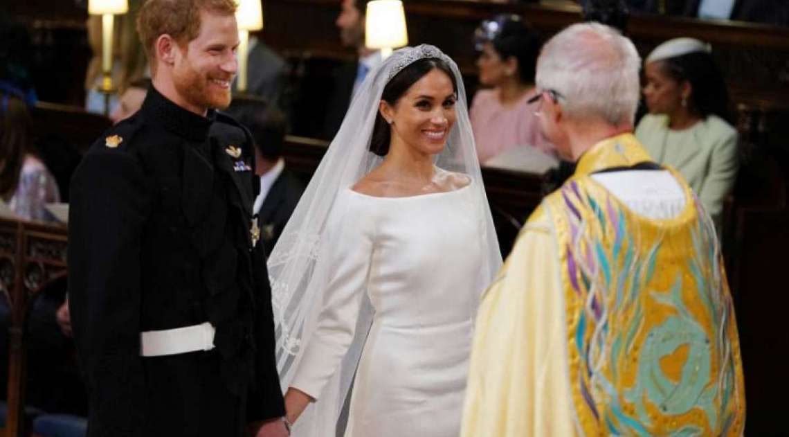 Prncipe Harry da Inglaterra e a atriz americana Meghan Markle foram declarados marido e mulher neste sbado em uma cerimnia na igreja de So Jorge de Windsor