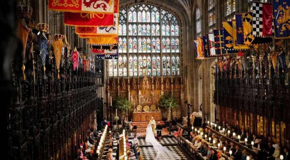 Prncipe Harry da Inglaterra e a atriz americana Meghan Markle foram declarados marido e mulher neste sbado em uma cerimnia na igreja de So Jorge de Windsor