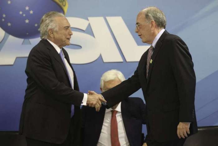 O presidente Michel Temer e o presidente da Petrobras, Pedro Parente