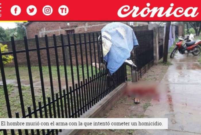 Na Argentina, homem morre após disparar arma enquanto pulava cerca para fugir de crime