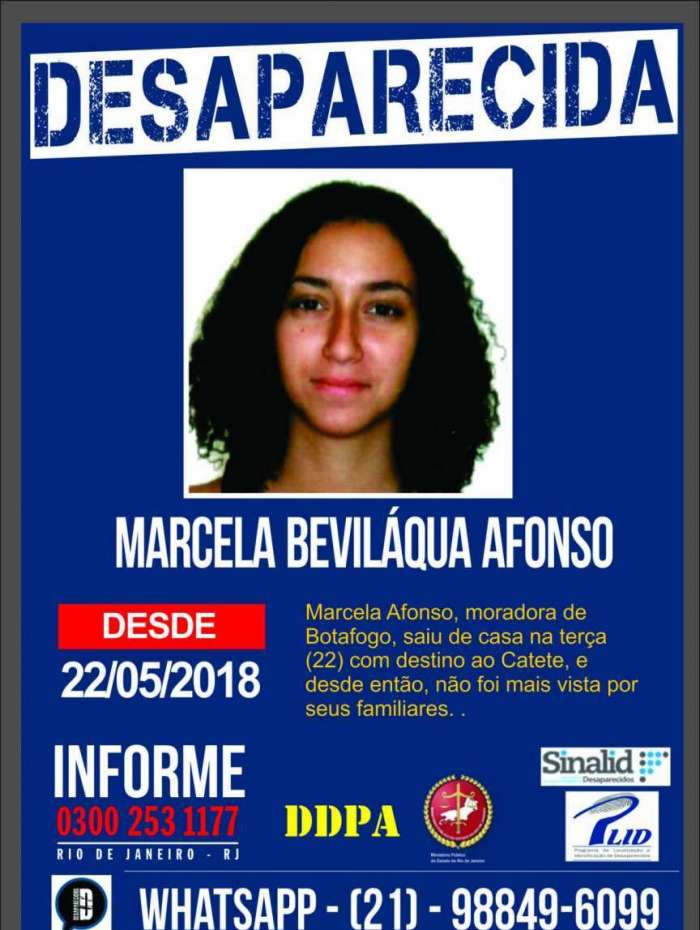 Marcela Bevil�qua desapareceu nesta ter�a-feira no Catete