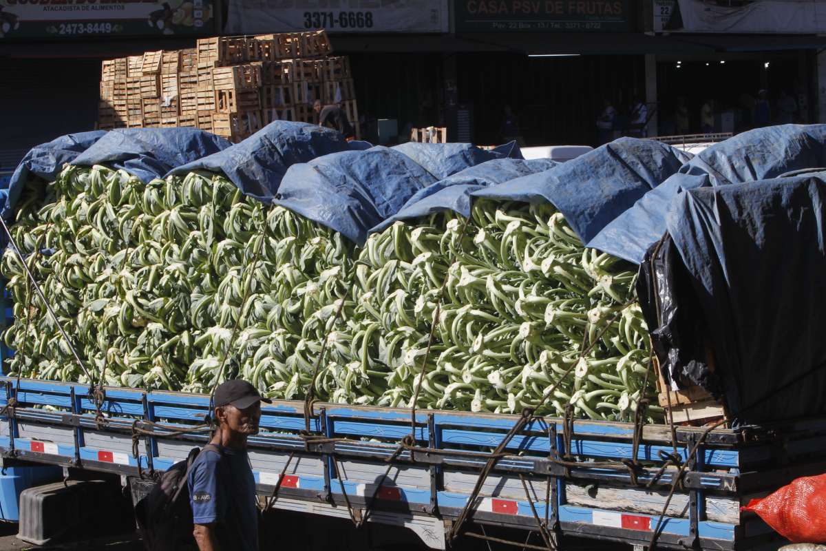 Alguns produtos chegando a ceasa,  Central de abastecimento do Rio de Janeiro, mas a maoiria dos Box continuam fechados Foto  Severino  Silva Agencia O Dia