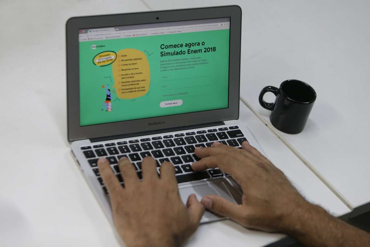 Enem 2018. Site com simulado para o Enem. Foto: Daniel Castelo Branco