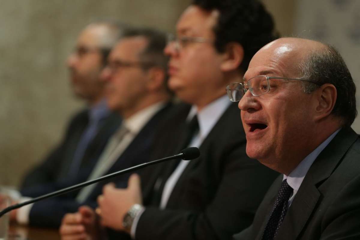 O presidente do Banco Central, Ilan Goldfajn, durante entrevista coletiva sobre o câmbio