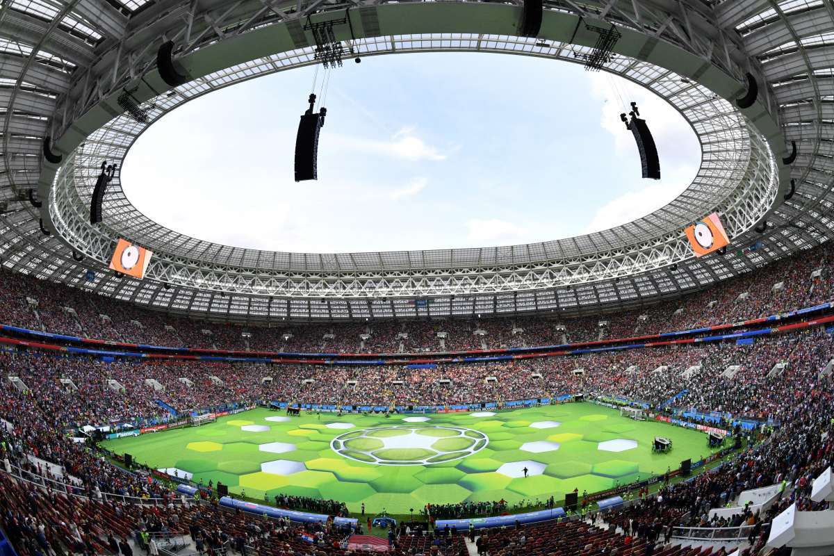 Cerimônia de abertura da Copa no Estádio Luzhniki, em Moscou