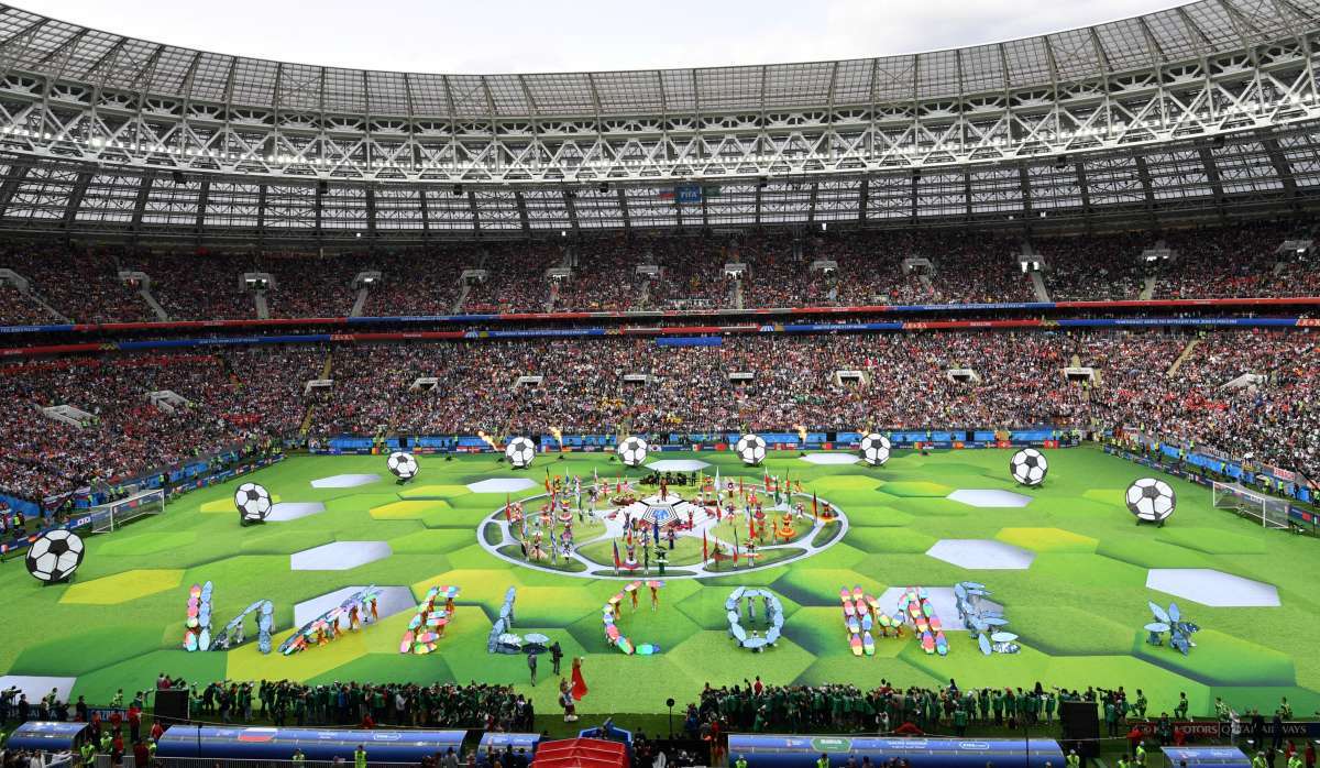 Cerimônia de abertura da Copa no Estádio Luzhniki, em Moscou