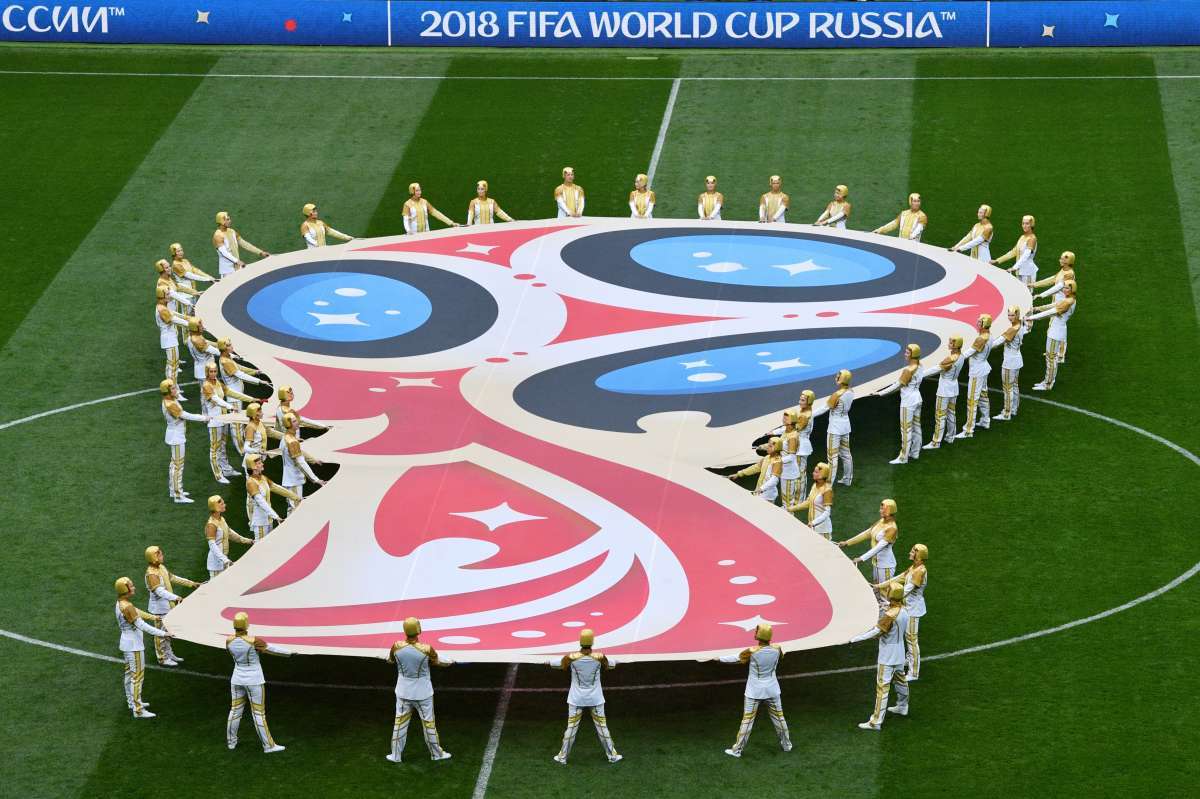 Cerimônia de abertura da Copa no Estádio Luzhniki, em Moscou