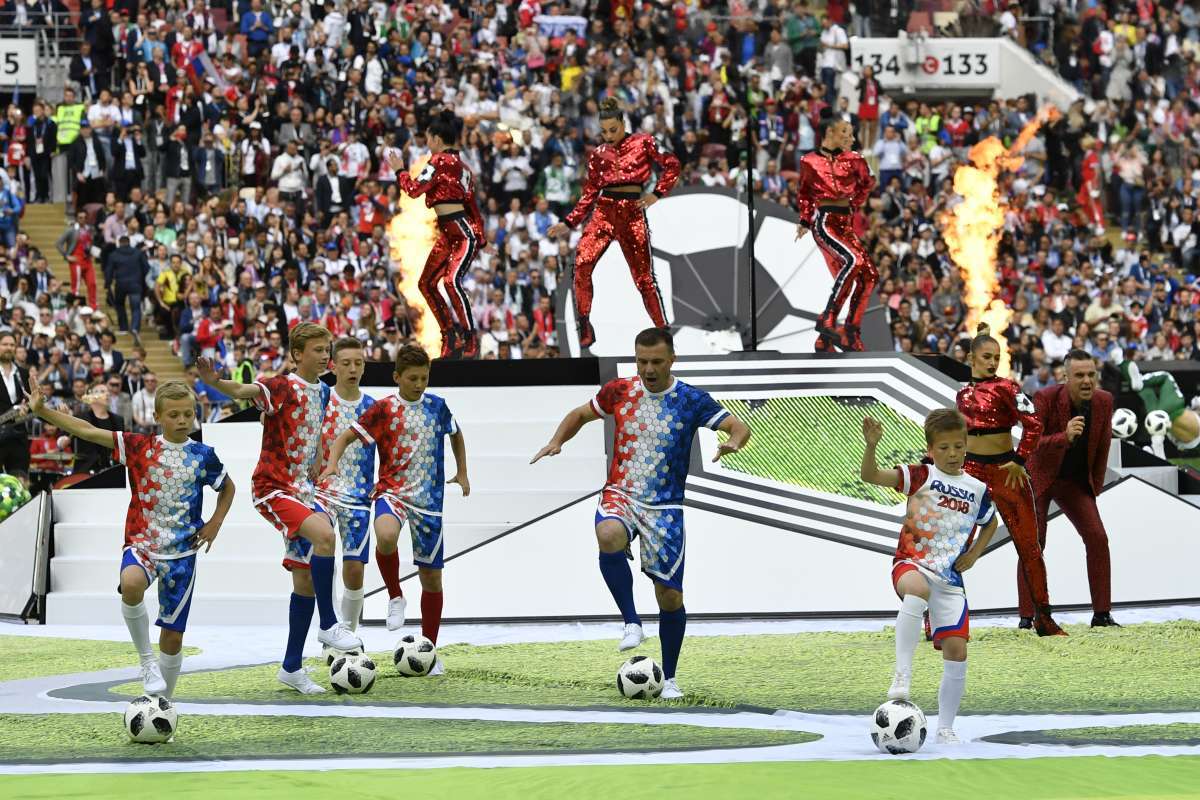 Cerimônia de abertura da Copa no Estádio Luzhniki, em Moscou