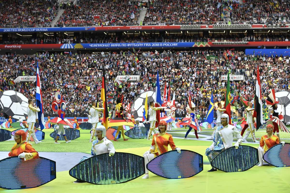 Cerimônia de abertura da Copa no Estádio Luzhniki, em Moscou