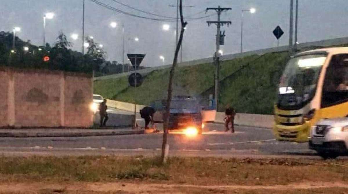 Momento em que o fogo começou