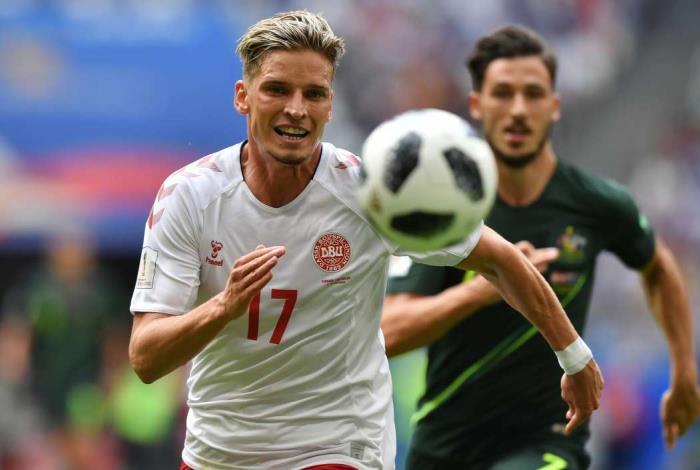 Em jogo da segunda rodada do Grupo C, Dinamarca e Austrália se enfrentaram em Samara