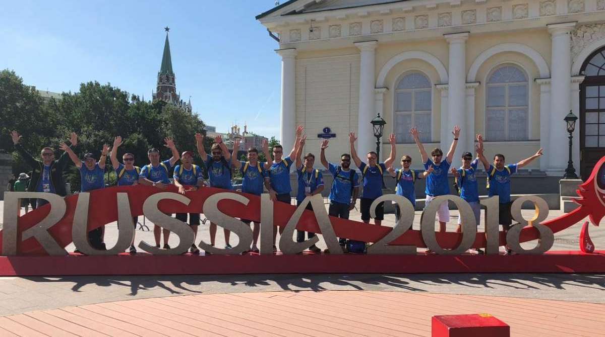 Grupo de torcedores brasileiros curtem a Copa do Mundo na Rússia