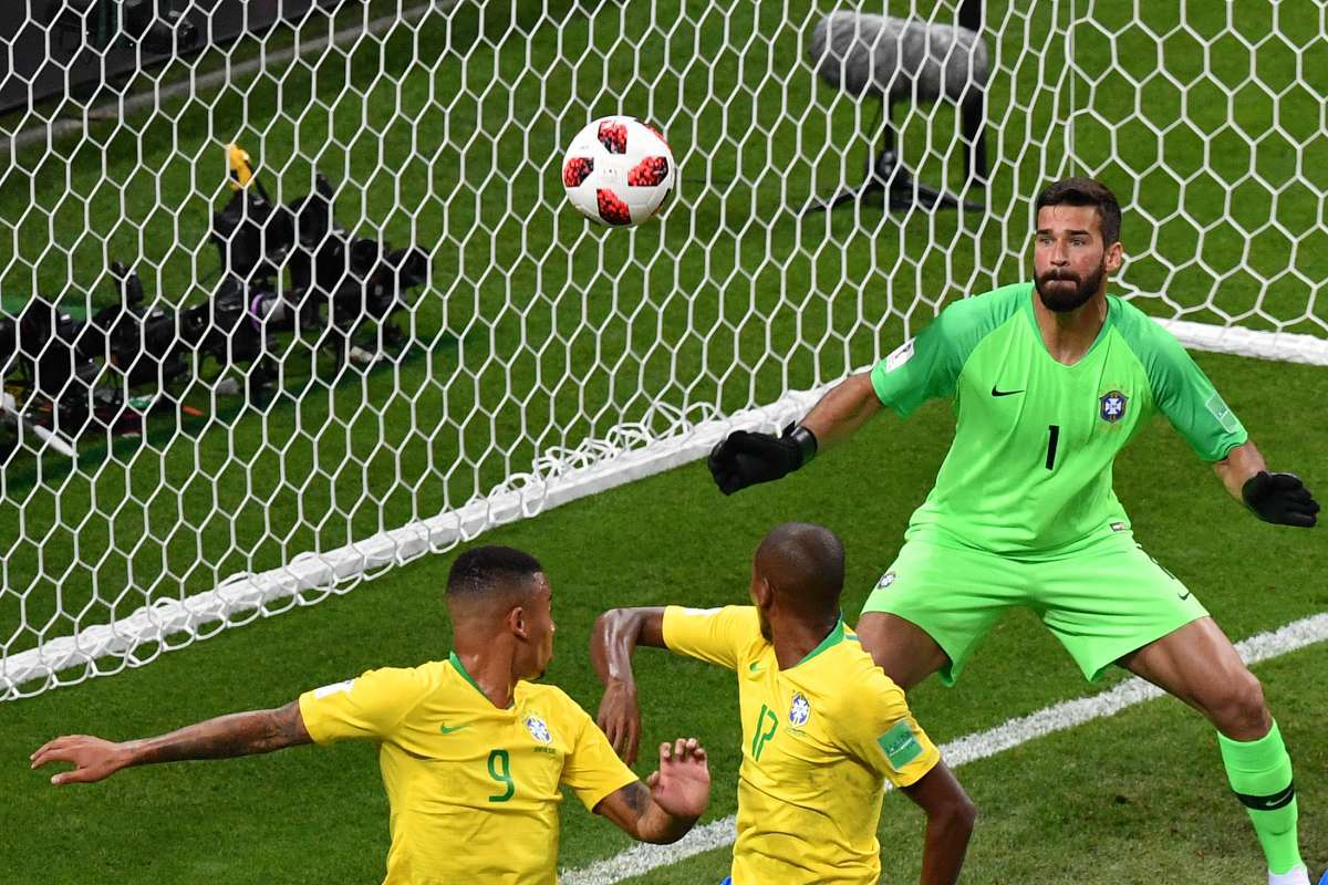Belgium players celebrate their second goal during the Russia 2018 World Cup quarter-final football match between Brazil and Belgium at the Kazan Arena in Kazan on July 6, 2018. / AFP PHOTO / Jewel SAMAD / RESTRICTED TO EDITORIAL USE - NO MOBILE PUSH ALERTS/DOWNLOADS