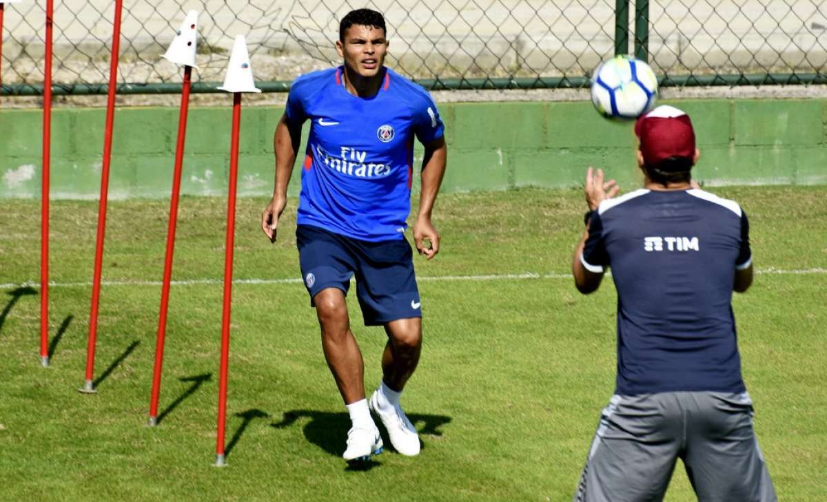 Thiago Silva participou de atividade física - MAILSON SANTANA/FLUMINENSE FC.