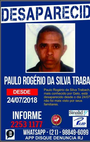 Portal pede informa&ccedil;&otilde;es sobre o desaparecimento de Paulo Rog&eacute;rio da Silva Trabach, mais conhecido como Gelo - Divulga&ccedil;&atilde;o
