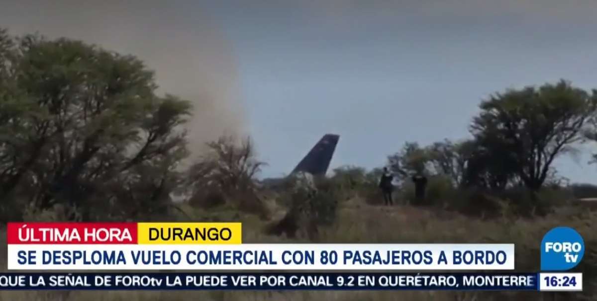 Avião sofreu acidente após decolagem no México - Reprodução/ Foro TV