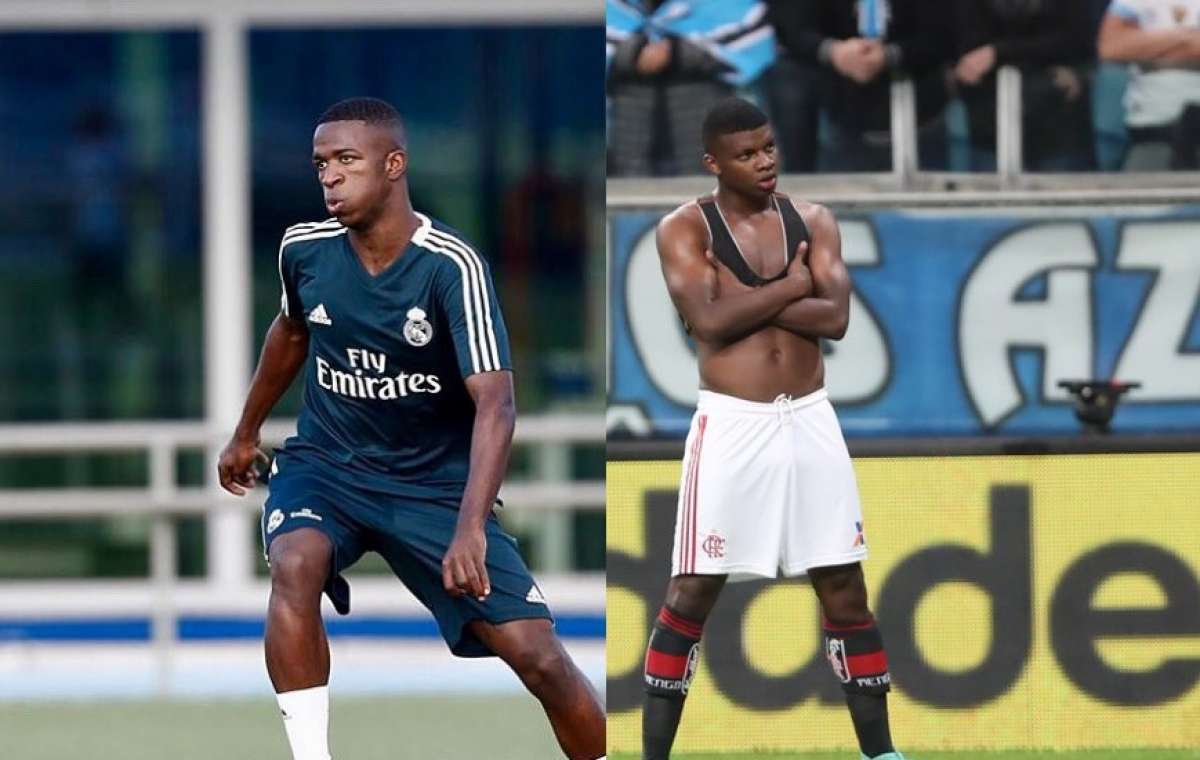Vinicius Jr, hoje no real Madrid, mandou recado para o amigo Lincoln após jovem marcar contra o Grêmio - Reprodução Twitter