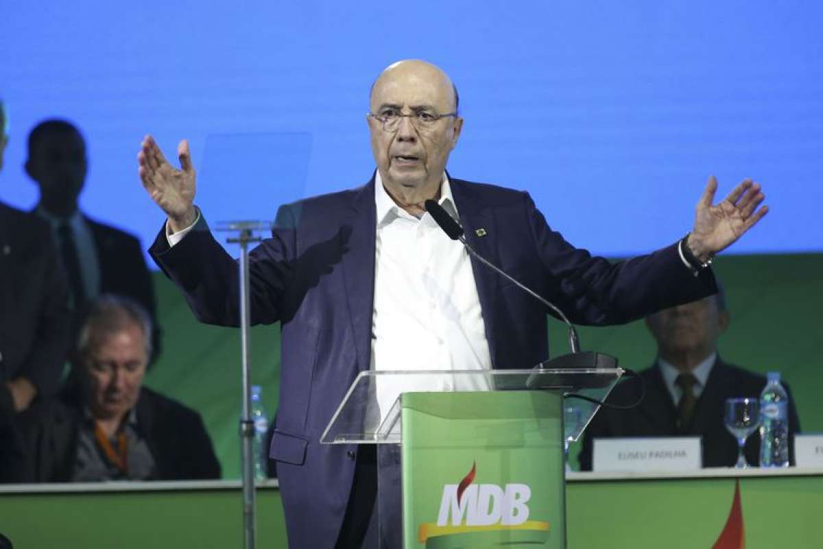 O ex-ministro Henrique Meirelles durante convenção do MDB em Brasília