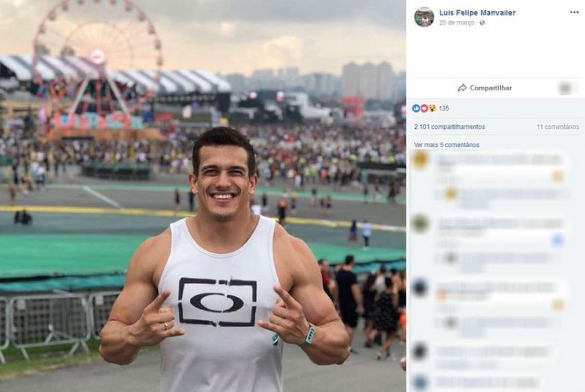 Luiz Felipe Manvailer, que est&aacute; detido em Guarapuava, teve sua situa&ccedil;&atilde;o agravada ap&oacute;s a libera&ccedil;&atilde;o de imagens do pr&eacute;dio, &agrave; qual aparece agredindo a mulher por cerca de 20 minutos - Reprodução/ Facebook