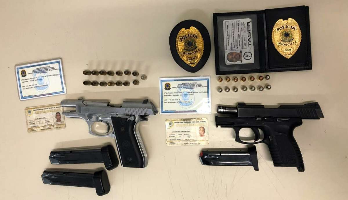 Os guardas estavam com duas pistolas Taurus - Divulgação / Polícia Militar
