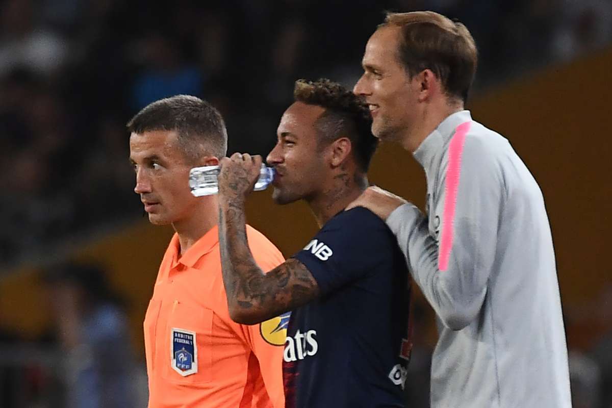 Neymar durante preparação para amistoso de pré-temporada do PSG