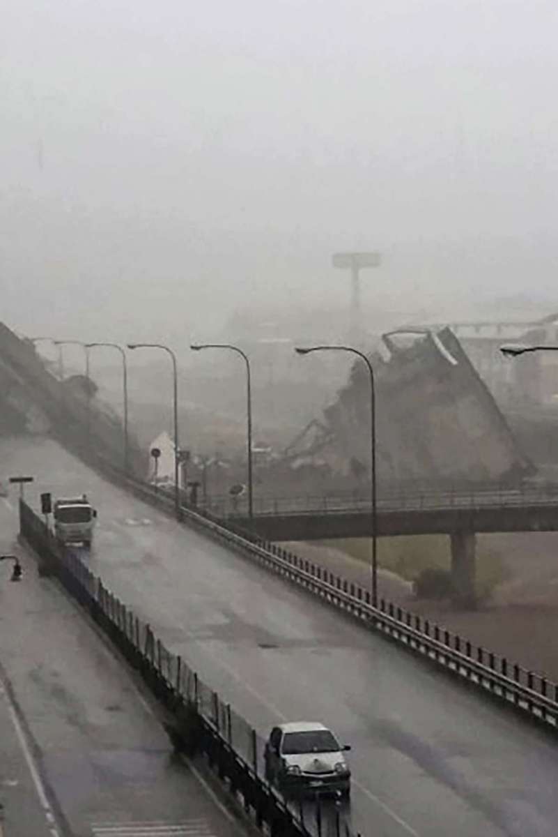 Ponte com 100 metros de altura desaba na Itália e deixa dezenas de mortos e feridos