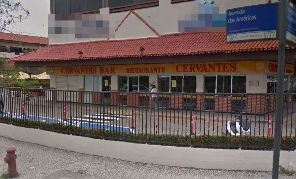 Restaurante Cervantes onde ocorreu a ação fica no Shopping Comercial Park Palace na Barra da Tijuca - Reprodução Google Maps