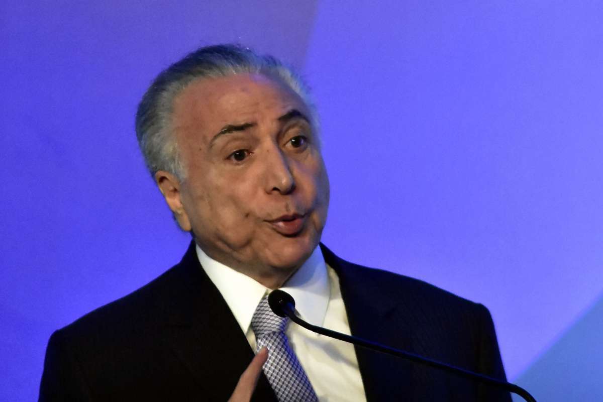 AGÊNCIA DE NOTÍCIAS/PARCEIRO - Michel Temer, Presidente da Reública participa do Congresso AçoBrasil 2018,  no Hotel Transamérica, em São Paulo, na manhã desta terça-feira (21). Foto: Eduardo Carmim/Parceiro/Agência O Dia