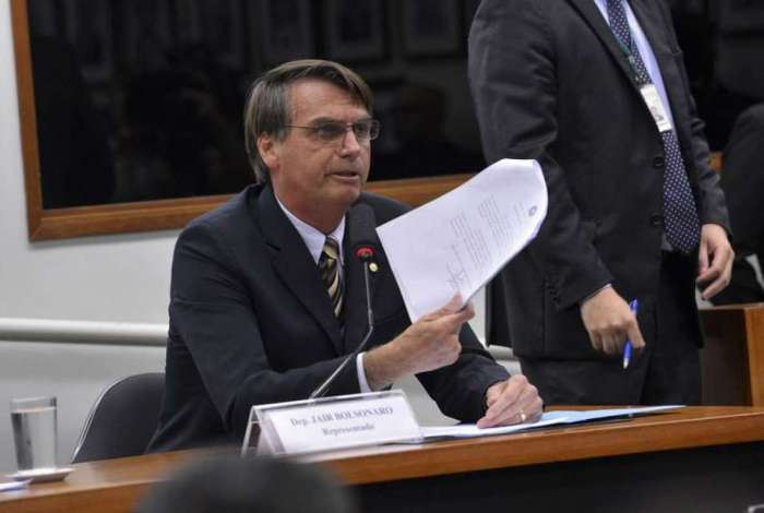 O deputado Jair Bolsonaro durante sessão do Conselho de Ética da Câmara dos Deputados que instaurou processo por quebra de decoro contra o deputado