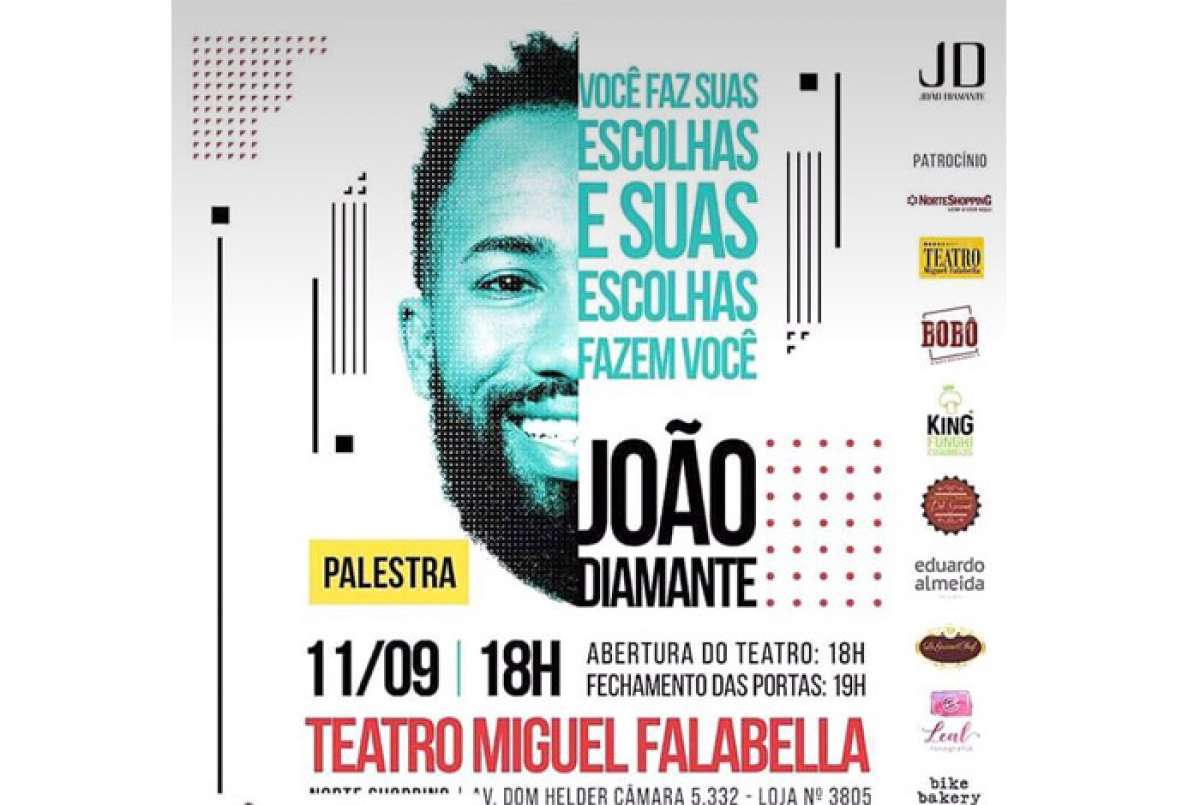 Chef João Diamante apresenta sua trajetória vitoriosa no Teatro Miguel Falabella - Divulgação
