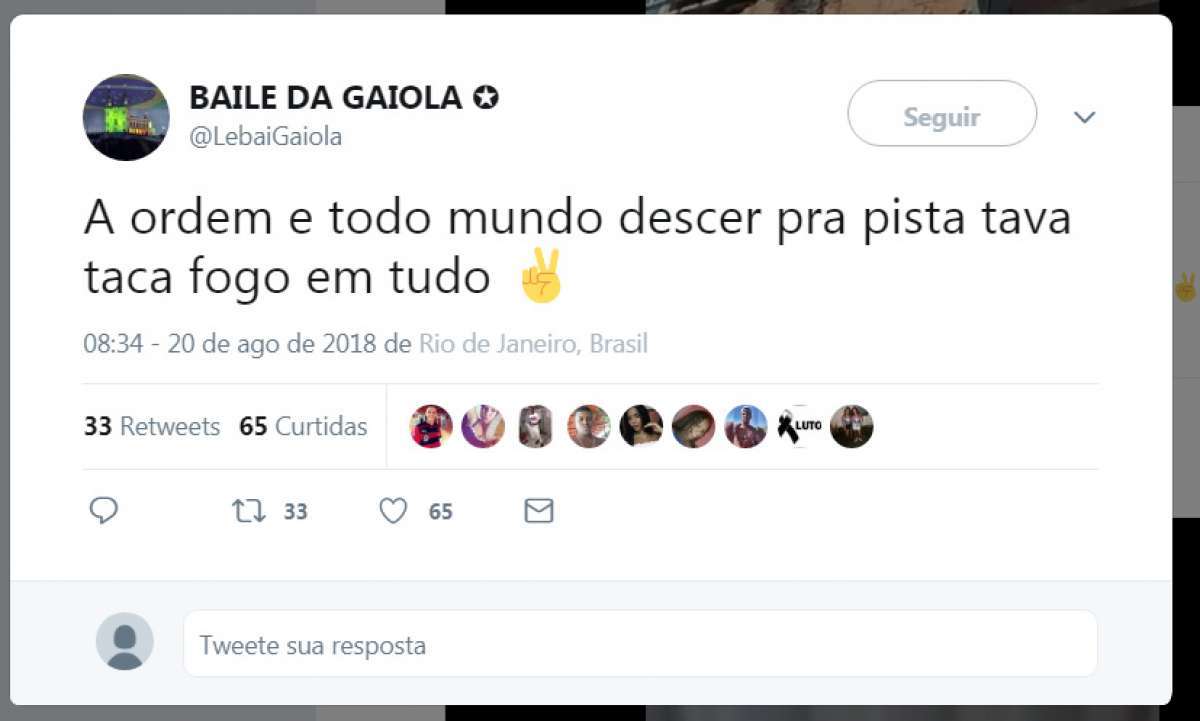 Baile da Gaiola, reprodução do Twitter
