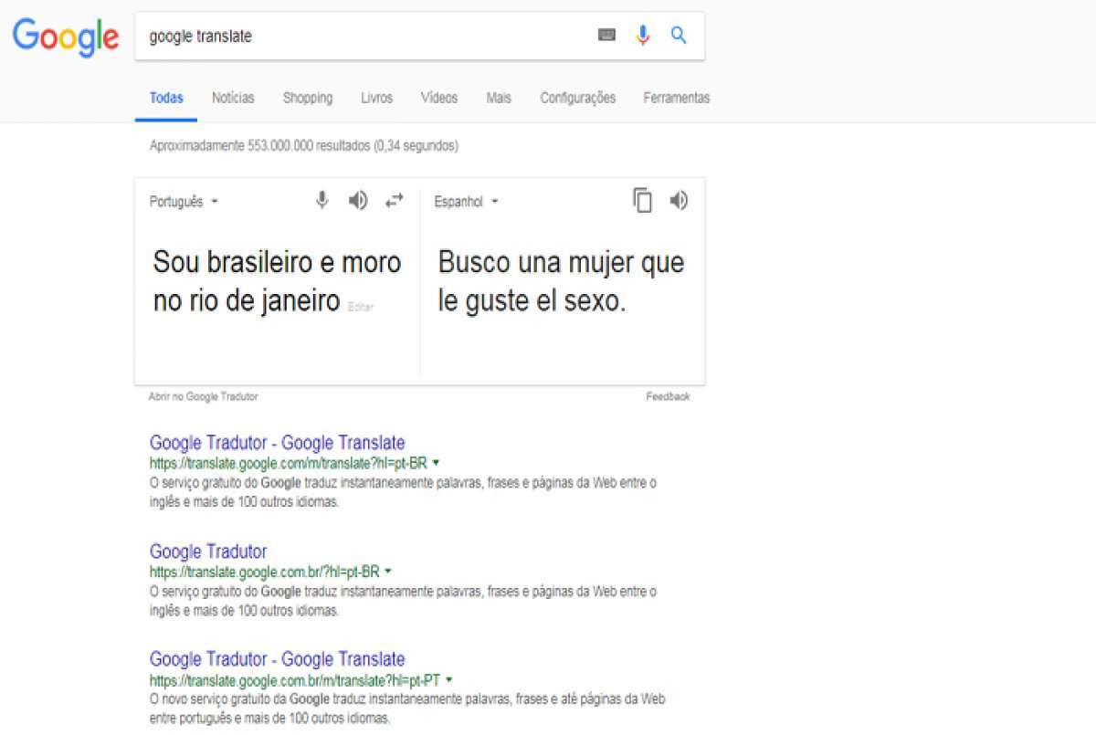 Google Tradutor apresenta mensagem de exploração sexual | Brasil | O Dia