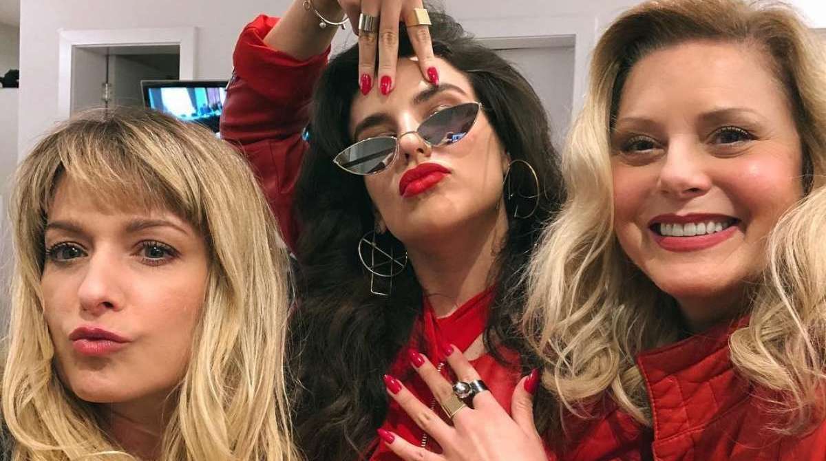 Luciana Vendramini, Kéfera Buchmann e Vera Fischer nos bastidores de 'Espelho da Vida'