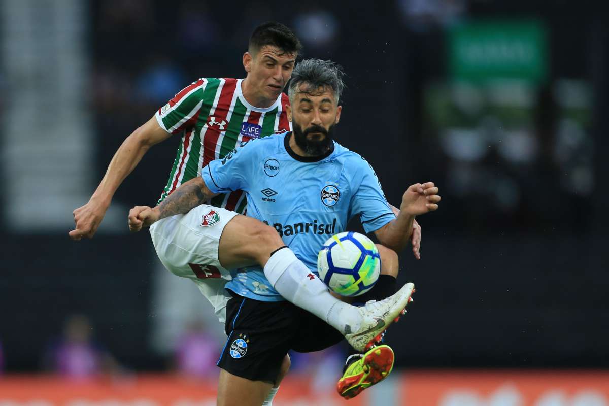 FluminenseX Gremio pelo Campeonato Brasileirol 2018, no estadio Engenhão, Rio de Janeiro. Foto: Daniel Castelo Branco / Agência O Dia - - -. .