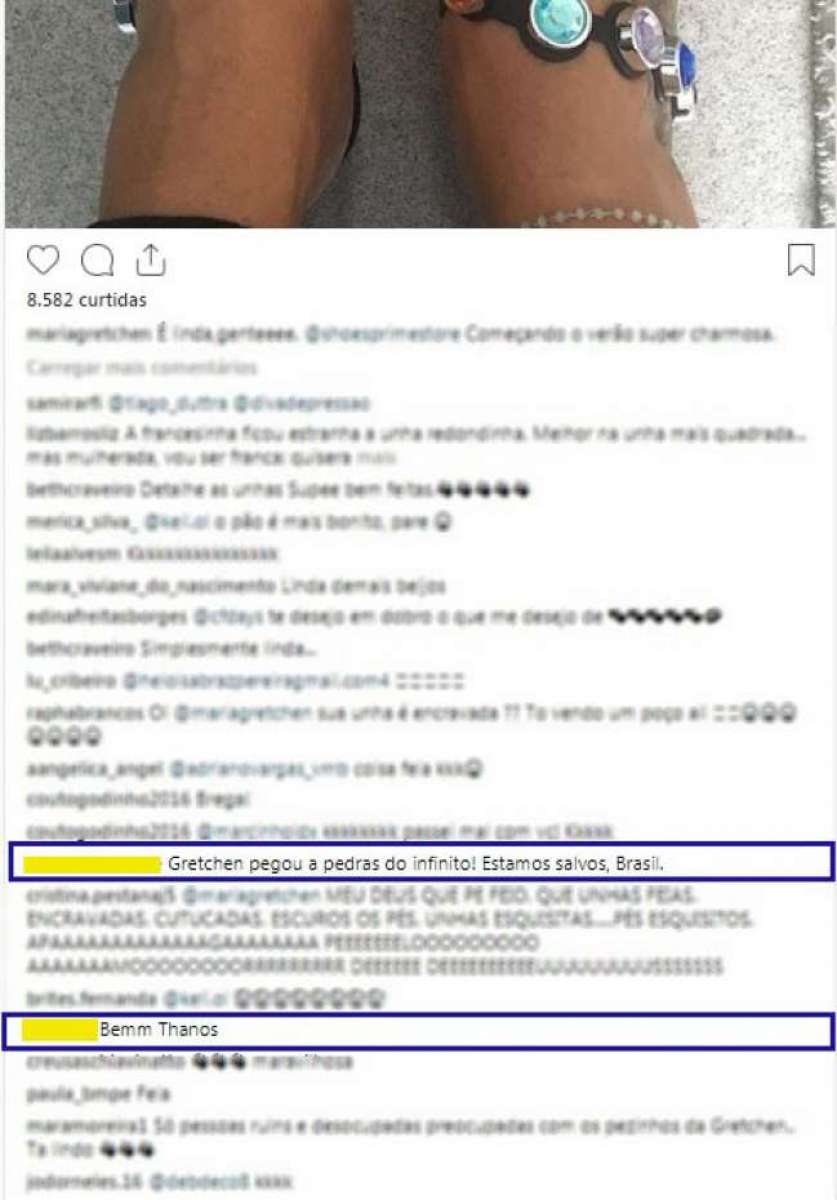 Fãs comentam a foto de Gretchen