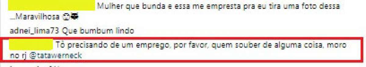Comentário inusitado de seguidora de Tata Werneck