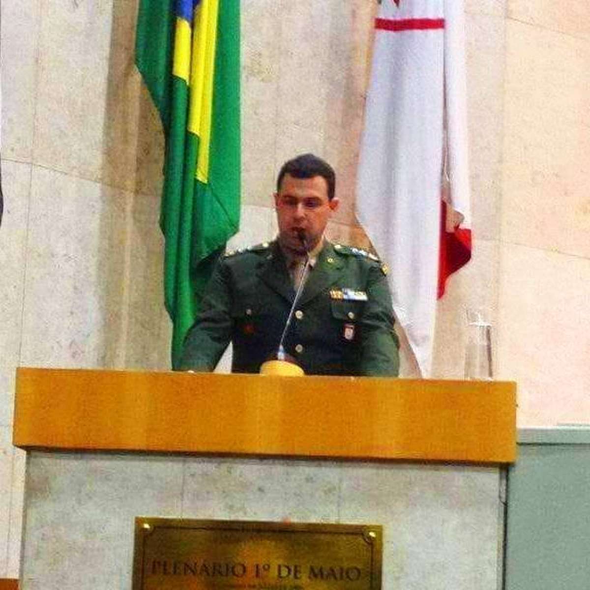 O candidato da Democracia Cristã (DC) ao governo de São Paulo, major do Exército Adriano da Costa e Silva - o Major Costa e Silva