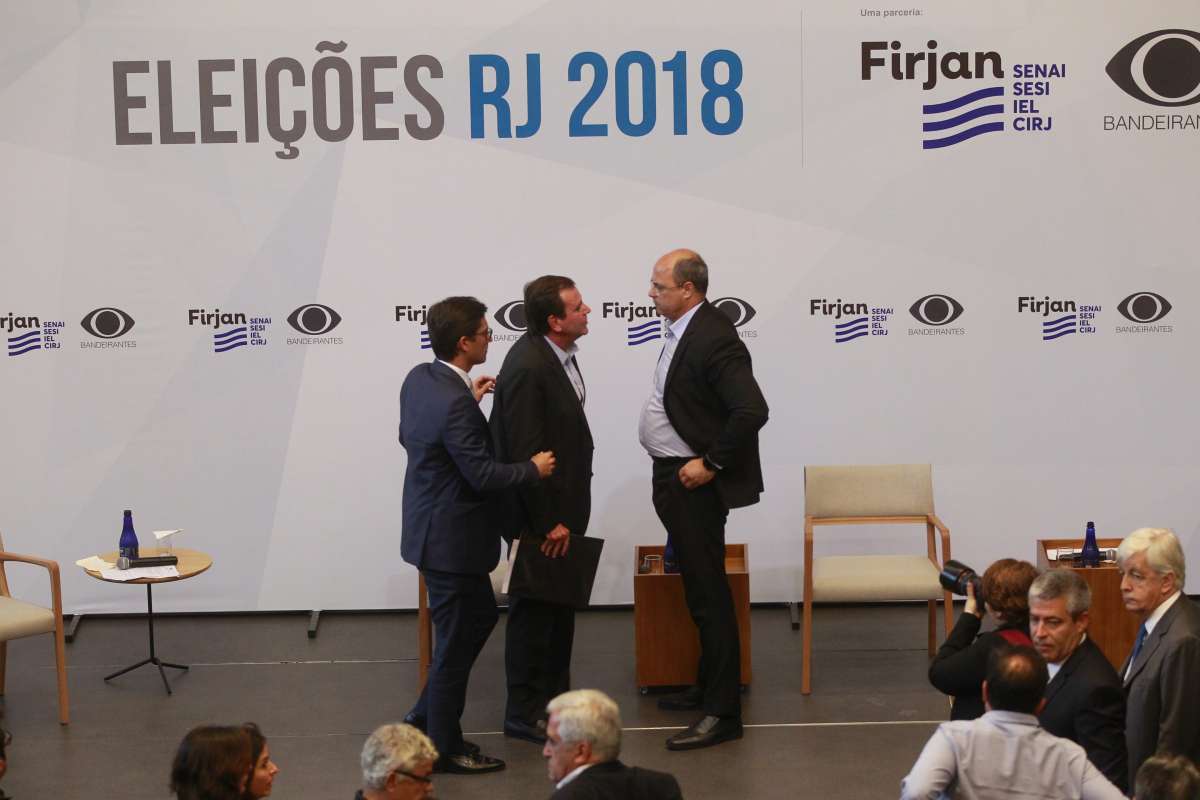 Eduardo Paes (DEM) e Wilson Witzel (PSC) se enfrentam em primeiro debate do segundo turno - Maíra Coelho / Agência O Dia