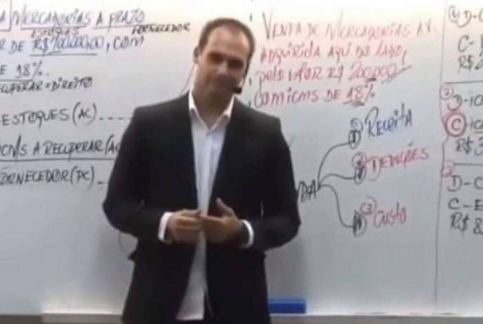Filho de Jair Bolsonaro, deputado federal eleito Eduardo Bolsonaro declarou que basta 'um soldado e um cabo' para fechar o Supremo Tribunal Federal (STF) Filho de Jair Bolsonaro, deputado federal eleito Eduardo Bolsonaro declarou que basta 'um soldado e um cabo' para fechar o Supremo Tribunal Federal (STF)