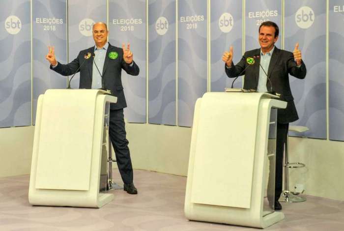 Debate dos candidatos ao governo do Rio de Janeiro, realizado nos estudios do SBT, no Rio de Janeiro, na noite desta terca-feira
