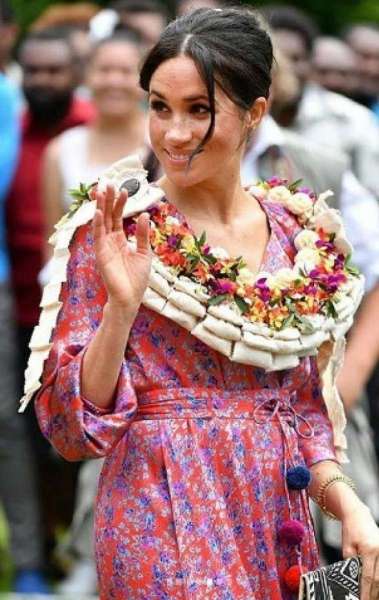 Meghan Markle durante evento nas Ilhas Fiji