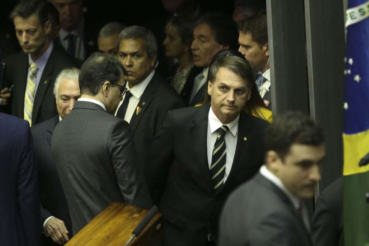 O presidente eleito Jair Bolsonaro,  participa no Congresso Nacional da sessão solene em comemoração aos 30 anos da Constituição Federal