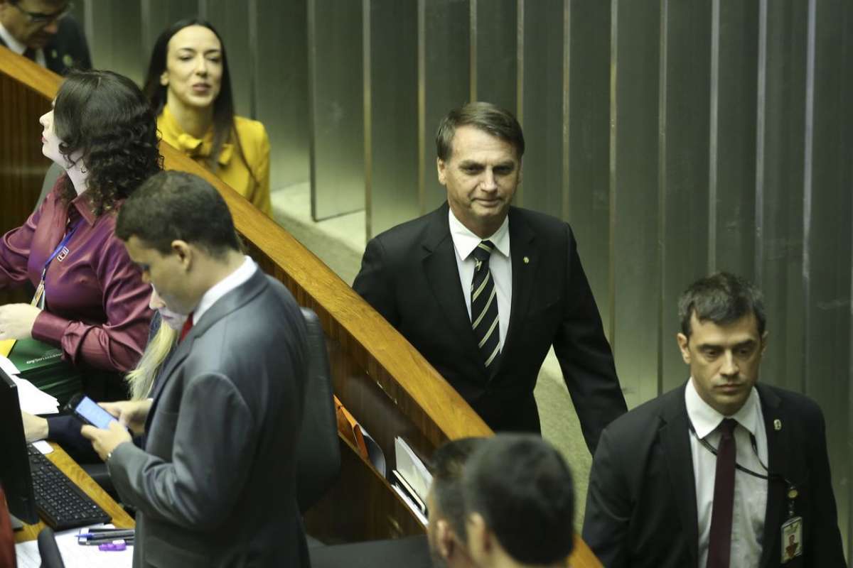 O presidente eleito Jair Bolsonaro,  participa no Congresso Nacional da sessão solene em comemoração aos 30 anos da Constituição Federal
